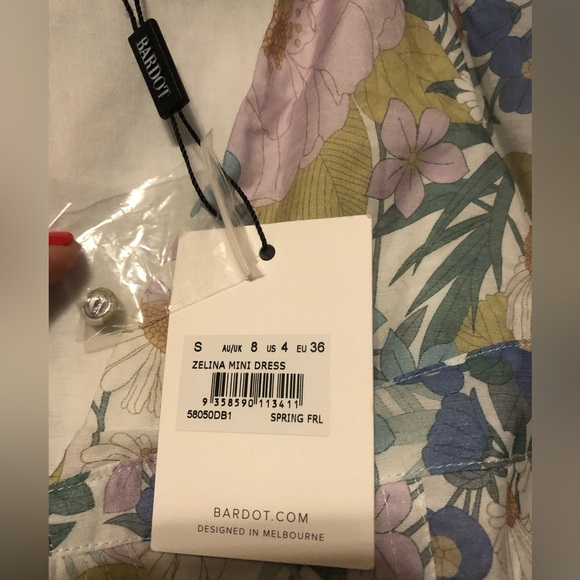 ✨🦋BNWT- BARDOT Zelina mini dress in spring floral- size US 4🌸🌼 - Picture 5 of 7